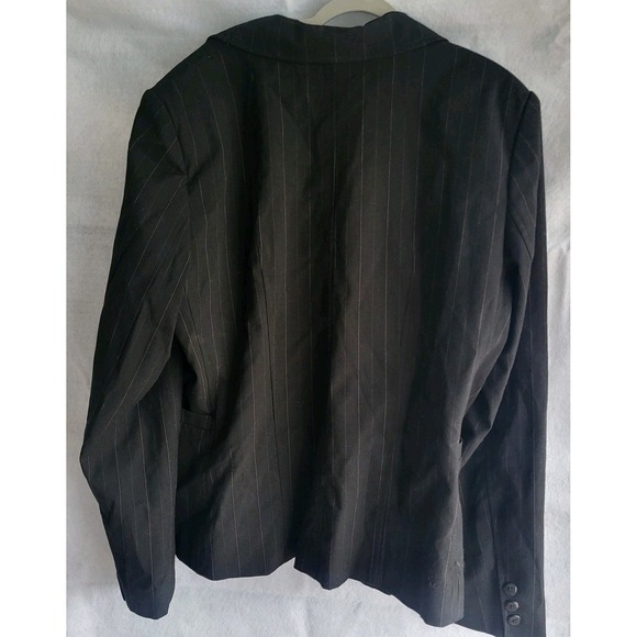 rafaella black pinstripe blazer jacket size 12 light pink stripe - Picture 2 of 5